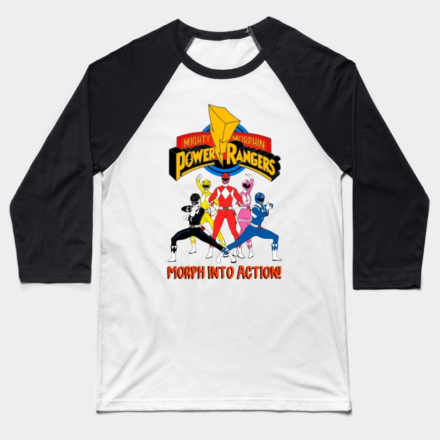 Mighty Morphin Power Rangers! Baseball T-Shirt by OniSide